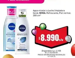 Cooperativa Obrera Nivea - agua micelar o leche limpiadora facial oferta