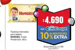 Cooperativa Obrera Huggies - toallitas húmedas oferta