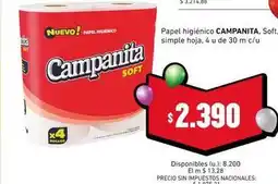 Cooperativa Obrera Campanita - papel higiénico oferta