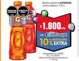 Cooperativa Obrera Gatorade - bebida isotónica oferta