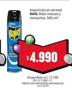 Cooperativa Obrera Raid - insecticida en aerosol oferta