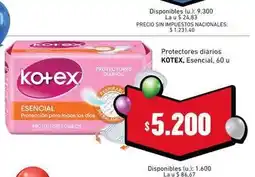 Cooperativa Obrera Kotex - protectores diarios oferta