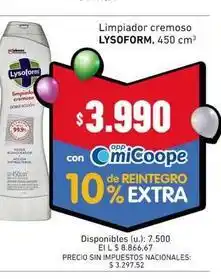 Cooperativa Obrera Lysoform - limpiador cremoso oferta