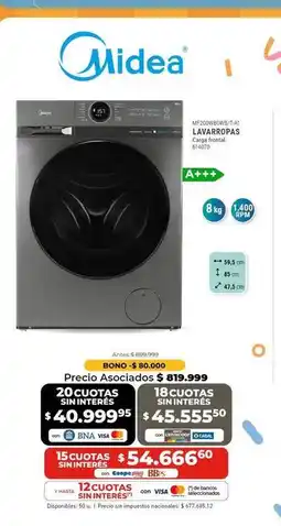 Cooperativa Obrera Midea - lavarropas oferta