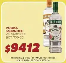 Supermercados Vea Smirnoff - vodka vs. sabores bot oferta