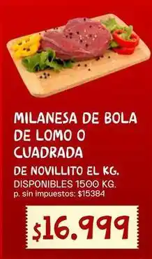 Supermercados Vea Milanesa de bola de lomo o cuadrada oferta