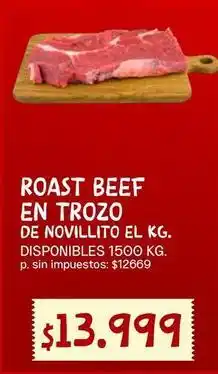 Supermercados Vea Roast beef en trozo de novillito oferta