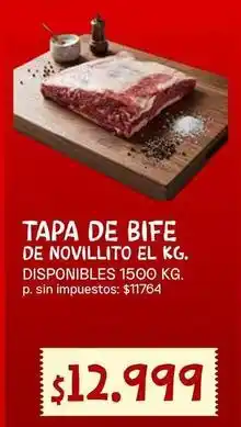 Supermercados Vea Tapa de bife de novillito oferta