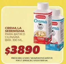Supermercados Vea La serenísima - crema para batir o cilinaria oferta