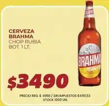 Supermercados Vea Brahma - cerveza chop rubia bot oferta