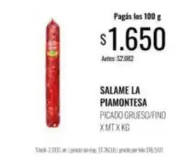 Supermercados Tadicor La piamontesa - salame la piamontesa oferta