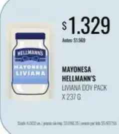 Supermercados Tadicor Hellmann's - mayonesa liviana doy pack oferta