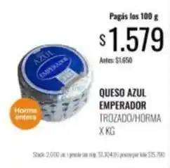 Supermercados Tadicor Emperador - queso azul emperador trozado/horma oferta