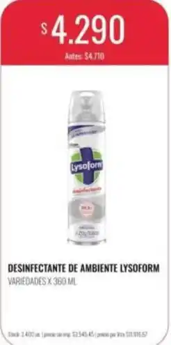Supermercados Tadicor Lysoform - desinfectante de ambiente oferta