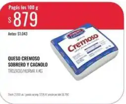 Supermercados Tadicor Queso cremoso sobrero y cagnolo trozado/horma x kg oferta