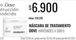 Supermercados Tadicor Dove mascara de tratamiento oferta