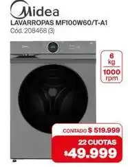 Naldo Lombardi Midea - lavarropas mf100w60/t-a1 cód. 208468 oferta