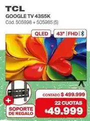 Naldo Lombardi Tcl - google tv 43s5k cód. 505998 + 505985 oferta