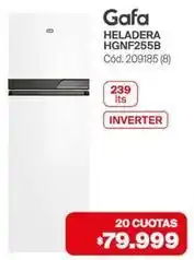 Naldo Lombardi Gafa - heladera hgnf255b cód. 209185 (8) oferta