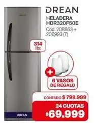 Naldo Lombardi Drean - heladera hdr320f50e cód. 208863 + 206993 (7) oferta
