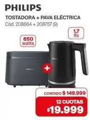 Naldo Lombardi Philips - tostadora + pava eléctrica cód. 208664 + 208757 (9) oferta