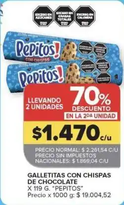 Carrefour Market Pepitos - galletitas con chispas de chocolate oferta
