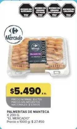 Carrefour Market Palmeritas de manteca oferta