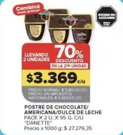 Carrefour Market Danette - postre de chocolate/americana/dulce de leche oferta