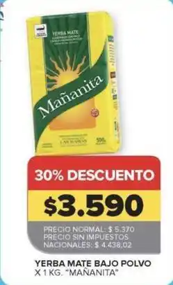 Carrefour Market Mañanita - yerba mate bajo polvo oferta