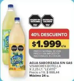 Carrefour Market Levité - agua saborizada sin gas oferta