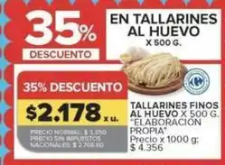 Carrefour Market Carrefour - tallarines finos al huevo oferta