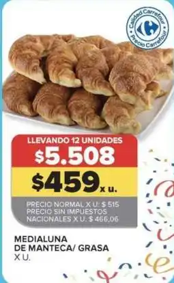 Carrefour Market Carrefour - medialuna de manteca/ grasa oferta