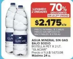 Carrefour Market Glaciar - agua mineral sin gas bajo sodio botella pet oferta