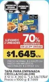 Carrefour Market La salteña - tapa para empanada criolla o hojaldre oferta