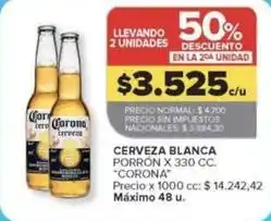 Carrefour Market Corona - cerveza blanca porrón oferta