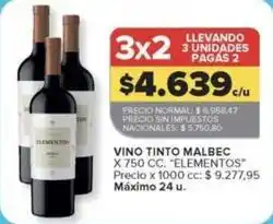 Carrefour Market Elementos - vino tinto malbec oferta