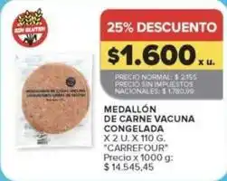 Carrefour Market Carrefour - medallón de carne vacuna congelada oferta