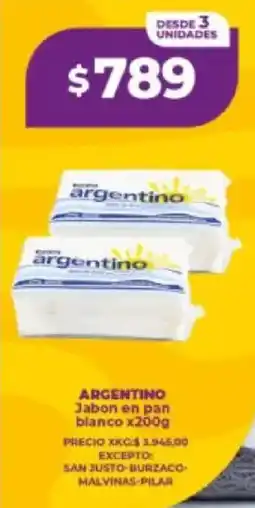 Supermayorista Vital Argentino jabon en pan blanco oferta
