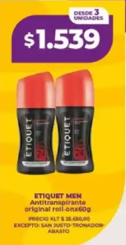 Supermayorista Vital Etiquet men antitranspirante original roll-on oferta
