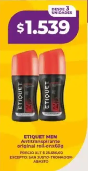 Etiquet men antitranspirante original roll-on