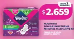 Supermayorista Vital Nosotras toallas nocturna natural tela suave x8 oferta