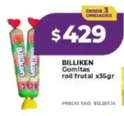Supermayorista Vital Billiken gomitas roll frutal oferta