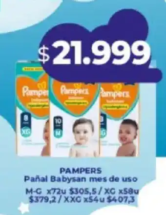 Supermayorista Vital Pampers pañal babysan mes de uso oferta