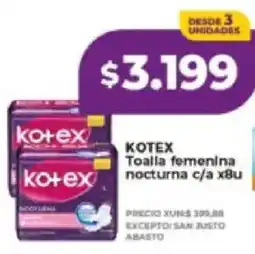 Supermayorista Vital Kotex toalla femenina nocturna oferta