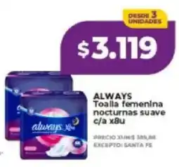 Supermayorista Vital Always toalla femenina nocturnas suave oferta