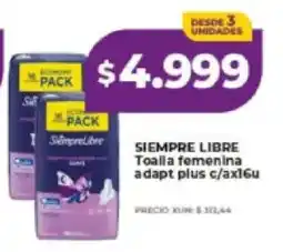 Supermayorista Vital Siempre libre toalla femenina adapt plus oferta