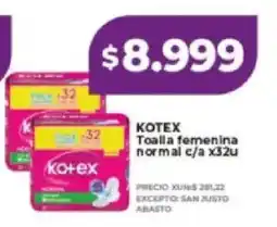 Supermayorista Vital Kotex toalla femenina normal oferta