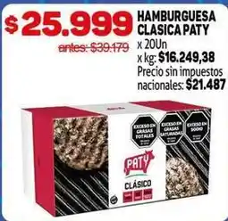 Makro Paty - hamburguesa clasica oferta