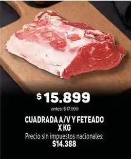 Makro Cuadrada a/v y feteado x kg oferta
