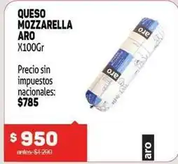 Makro Aro - queso mozzarella x100gr oferta